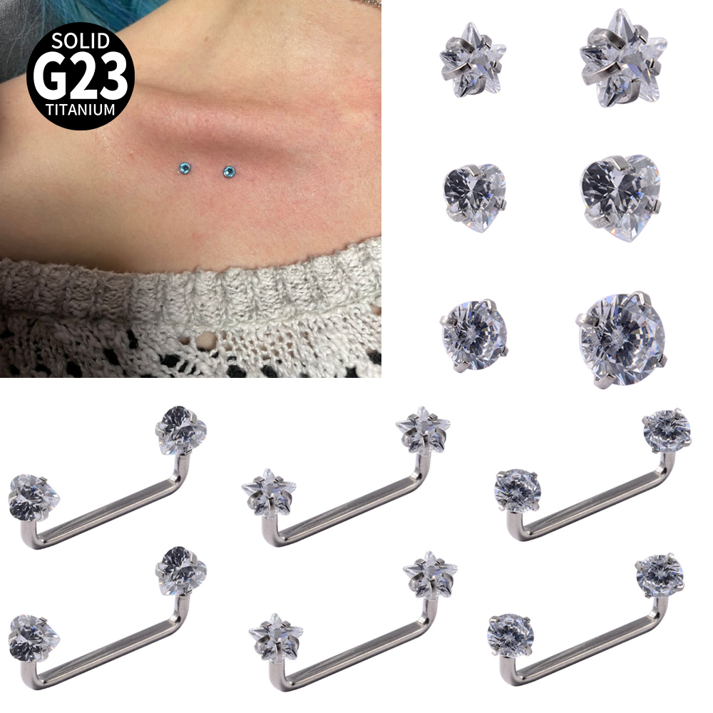 Body Jewelry Implant Grade Titanium - 3-1 adet implant sınıfı titanyum mikrodermal