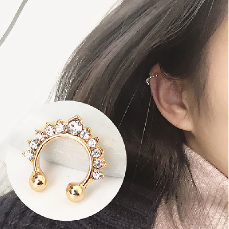 Body Jewelry Ear Piercing - 1 adet u-şekil burun mandalı sahte