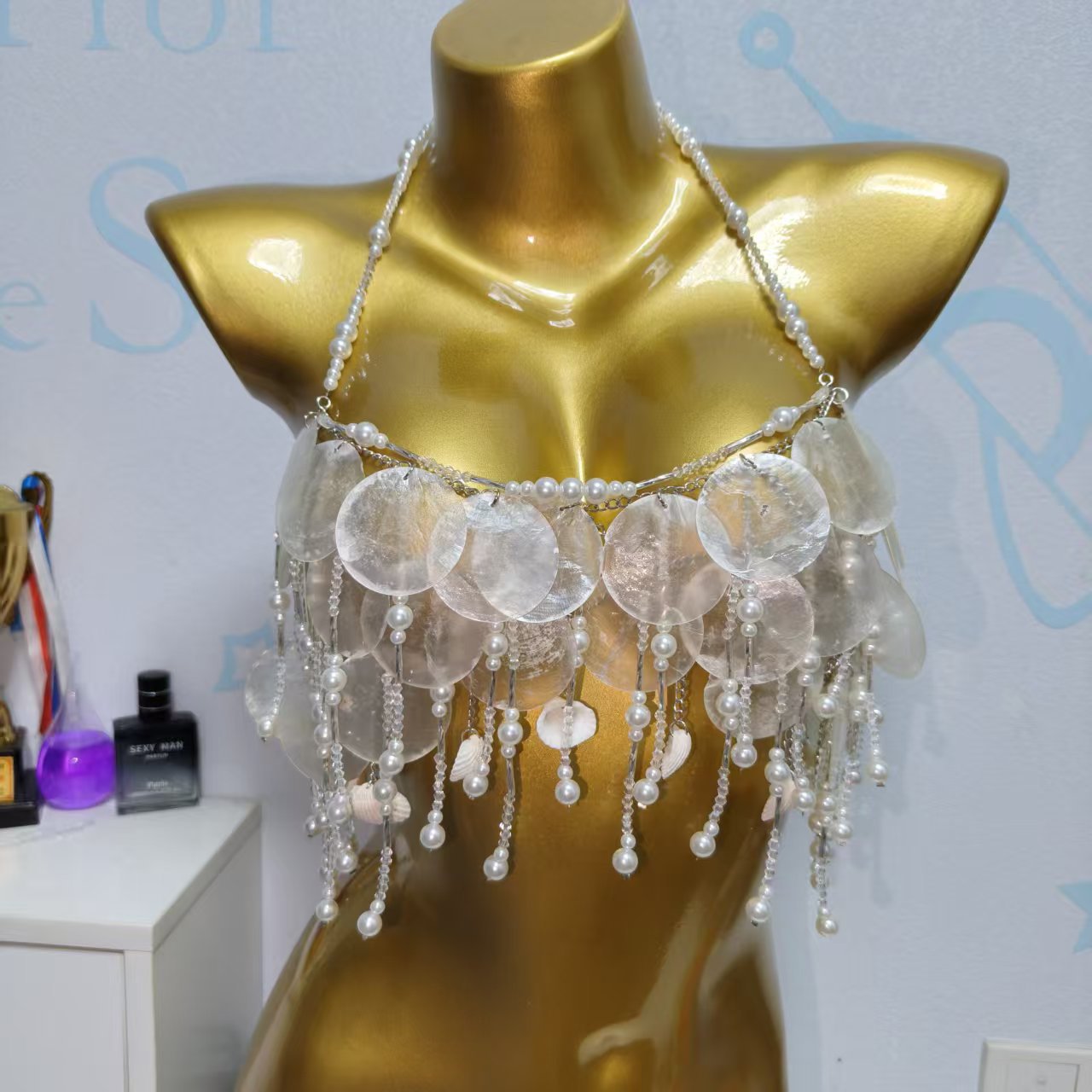 Body Jewelry Bra - El Yapımı Işıltılı Denizkızı Üst Kostümü