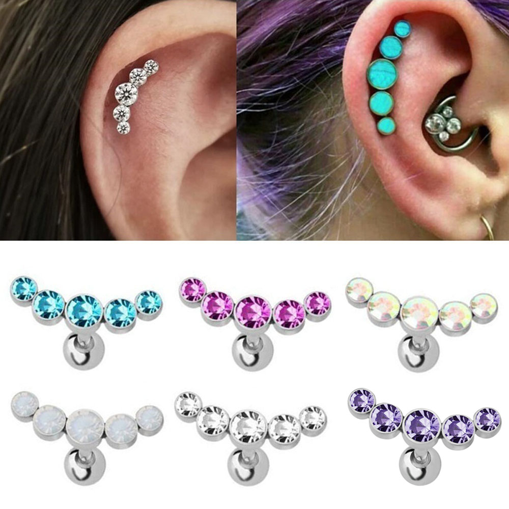 Body Jewelry Ear Piercing - 1 adet moda 16G paslanmaz çelik