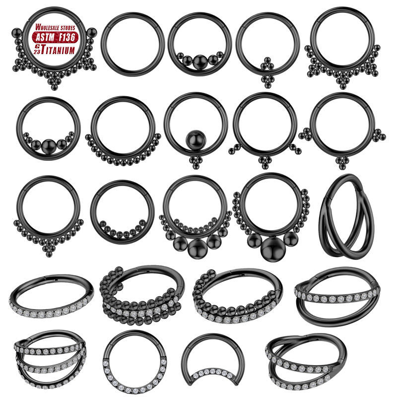 Body Jewelry Implant Grade Titanium - F136 Titanyum Piercing Siyah Burun Halkası