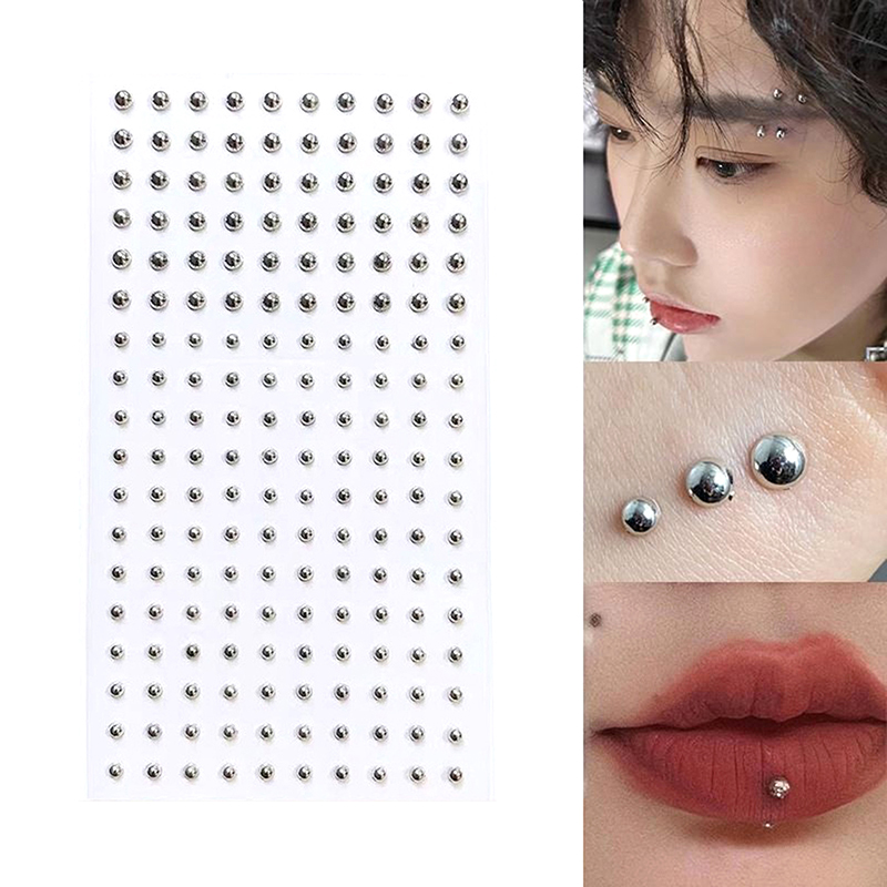 Body Jewelry Ear Piercing - Elmas Etiket Sahte Burun Çivisi Kendinden