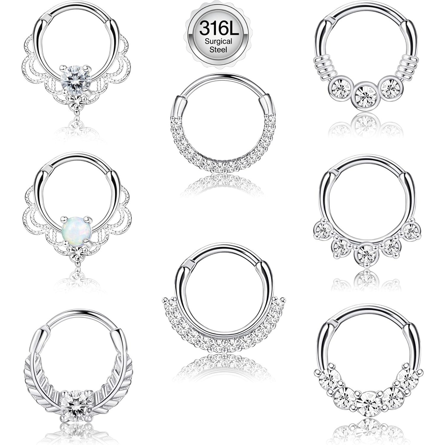 Septum Clicker Ring - Drperfect 16G Septum Clicker Yüzük Paslanmaz