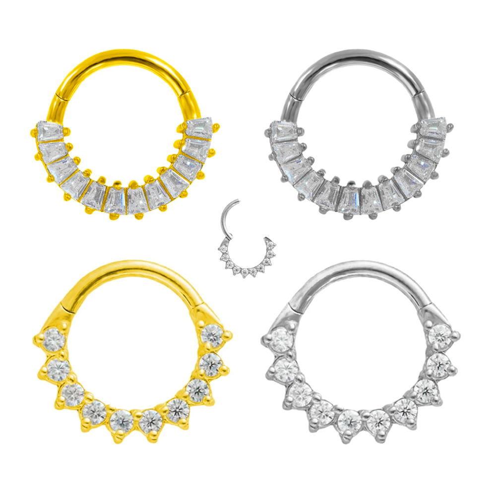 Septum Clicker Ring - Yamuk CZ Septum 100% 316L cerrahi