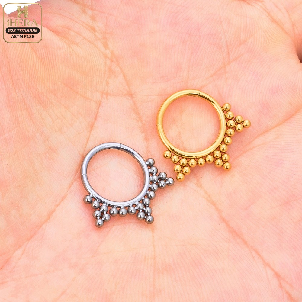 ASTM F136 Titanyum Lüks CZ İşl - Septum Clicker Ring incelemesi ve fiyatı