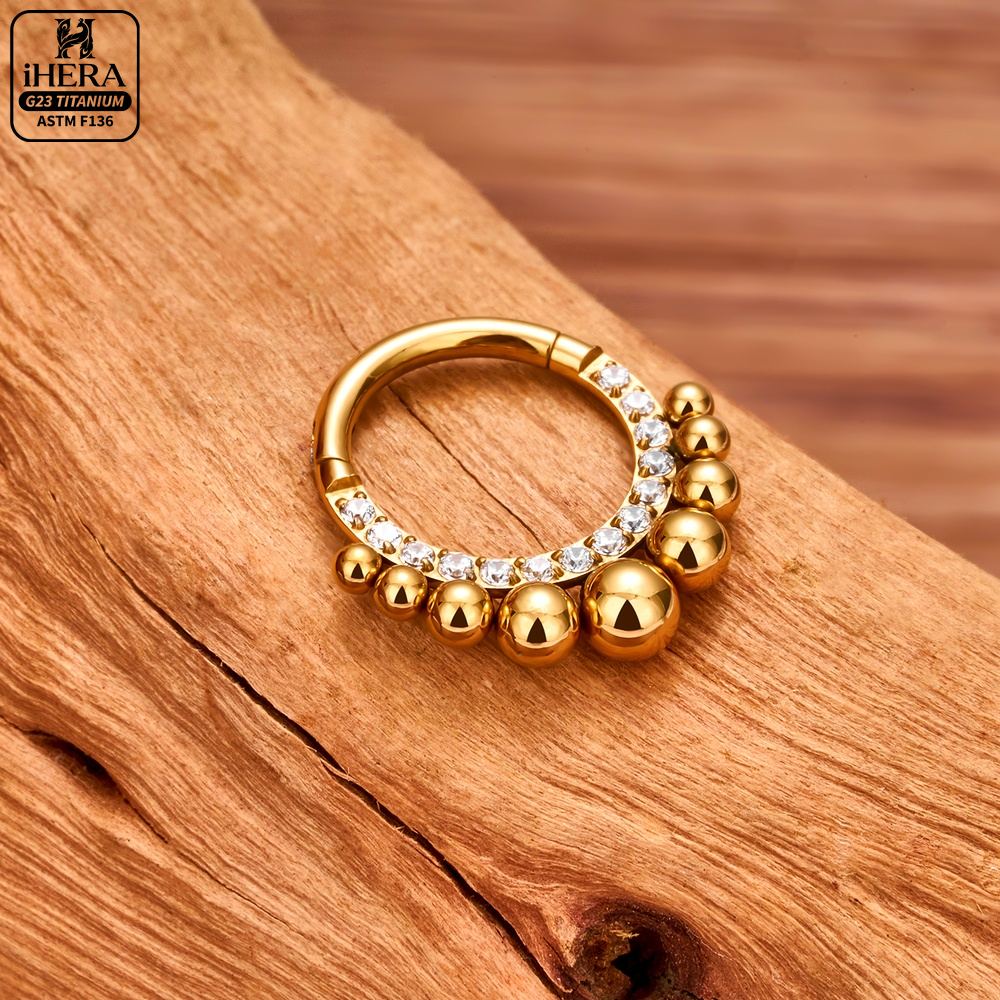 ASTM F136 Titanyum Lüks CZ İşl - Septum Clicker Ring incelemesi ve fiyatı