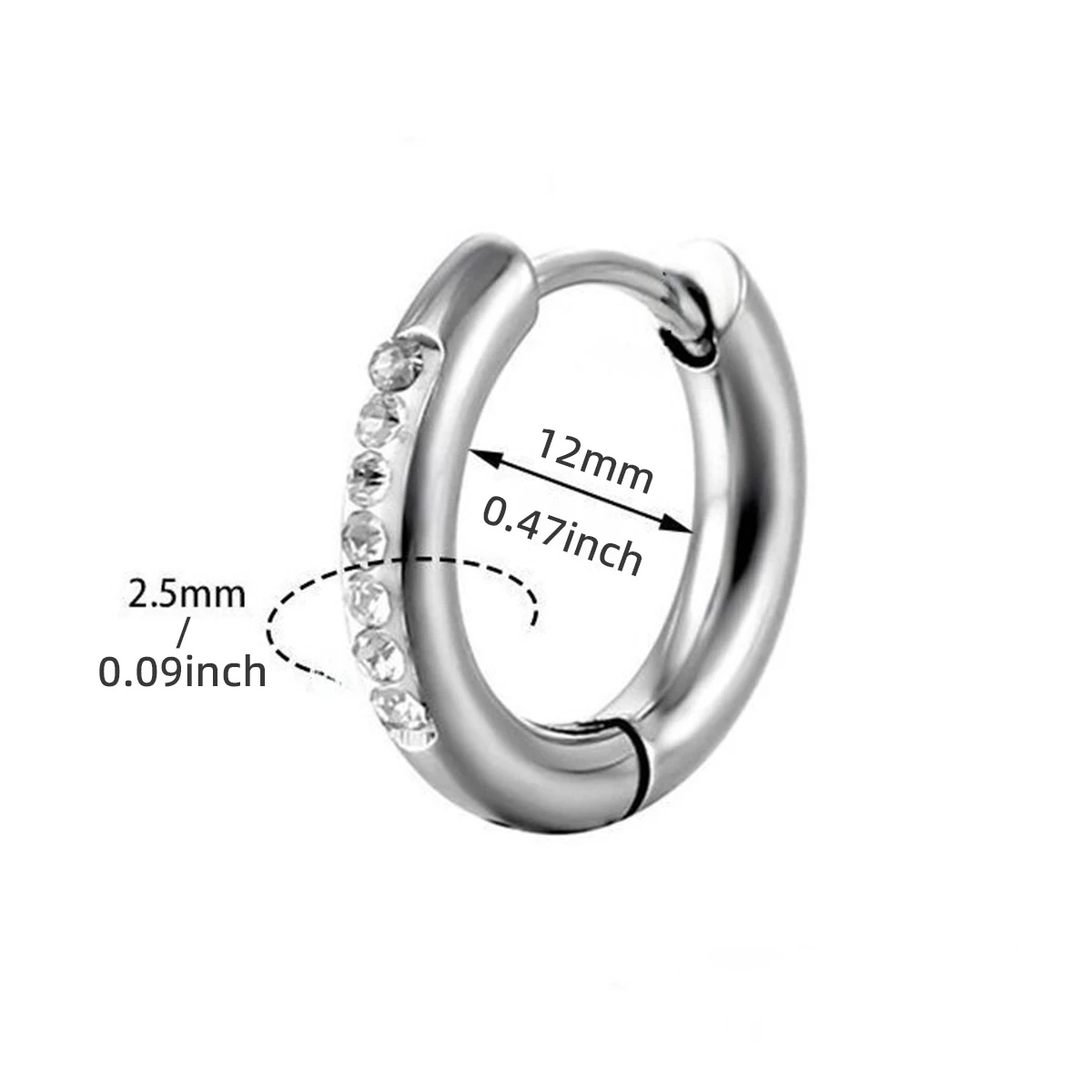 2 adet Paslanmaz Çelik Taşlı H - Conch Earring Hoop incelemesi ve fiyatı