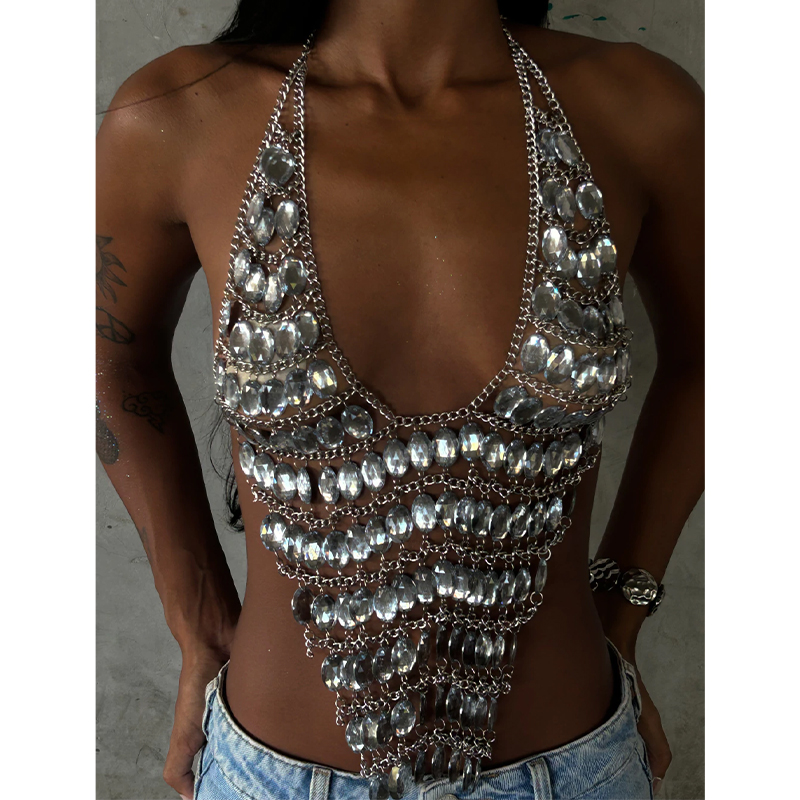 El Yapımı Sırtı Açık Taşlı Gös - Body Jewelry Bra incelemesi ve fiyatı