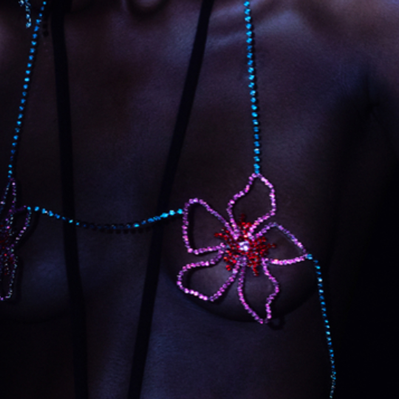 Stonefans Pembe Çiçek Göğüs Zi - Body Jewelry Bra incelemesi ve fiyatı