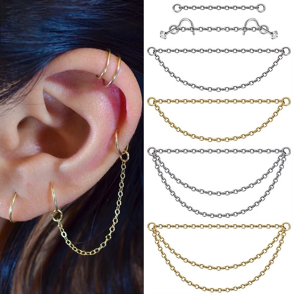 Moda Titanyum Burun Zinciri Üç - Body Jewelry Ear Piercing incelemesi ve fiyatı