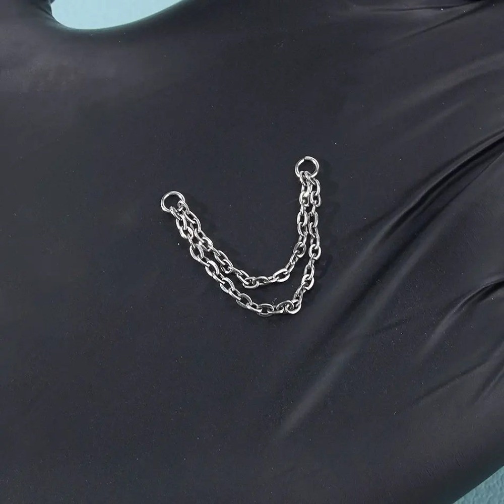 Titanyum Burun Zinciri Üç Katm - Body Jewelry Ear Piercing incelemesi ve fiyatı