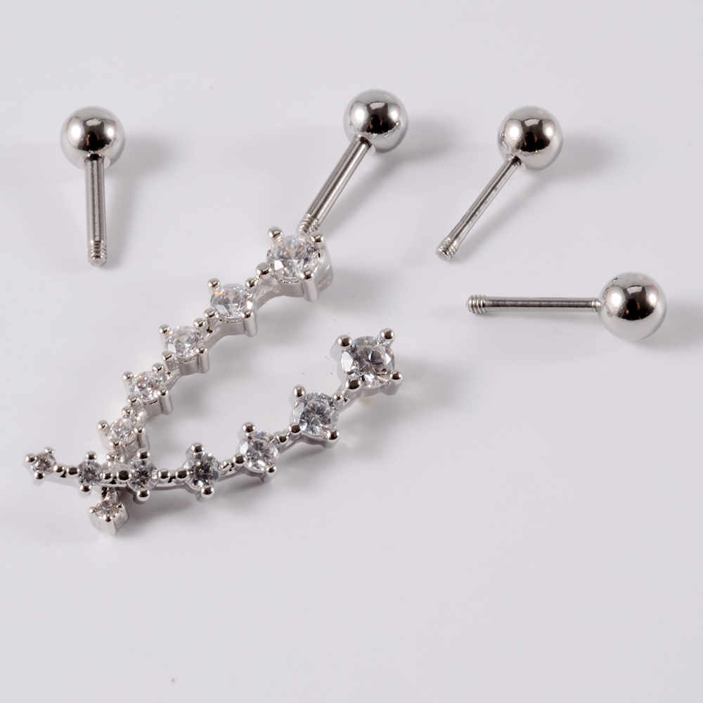 1 adet paslanmaz çelik Cz kula - Body Jewelry Barbell incelemesi ve fiyatı