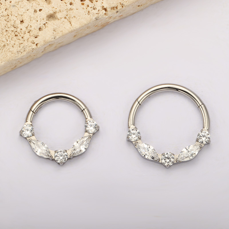 ASTM F136 Titanyum Markiz CZ M - Septum Clicker Ring incelemesi ve fiyatı