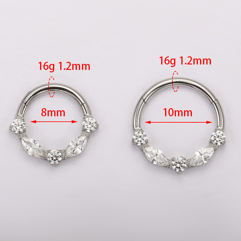 ASTM F136 Titanyum Markiz CZ M - Septum Clicker Ring incelemesi ve fiyatı