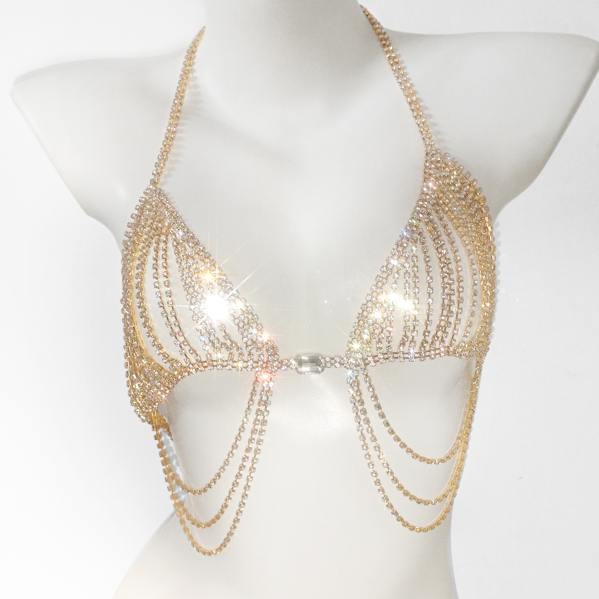 Moda püsküller seksi Rhineston - Body Jewelry Bra incelemesi ve fiyatı