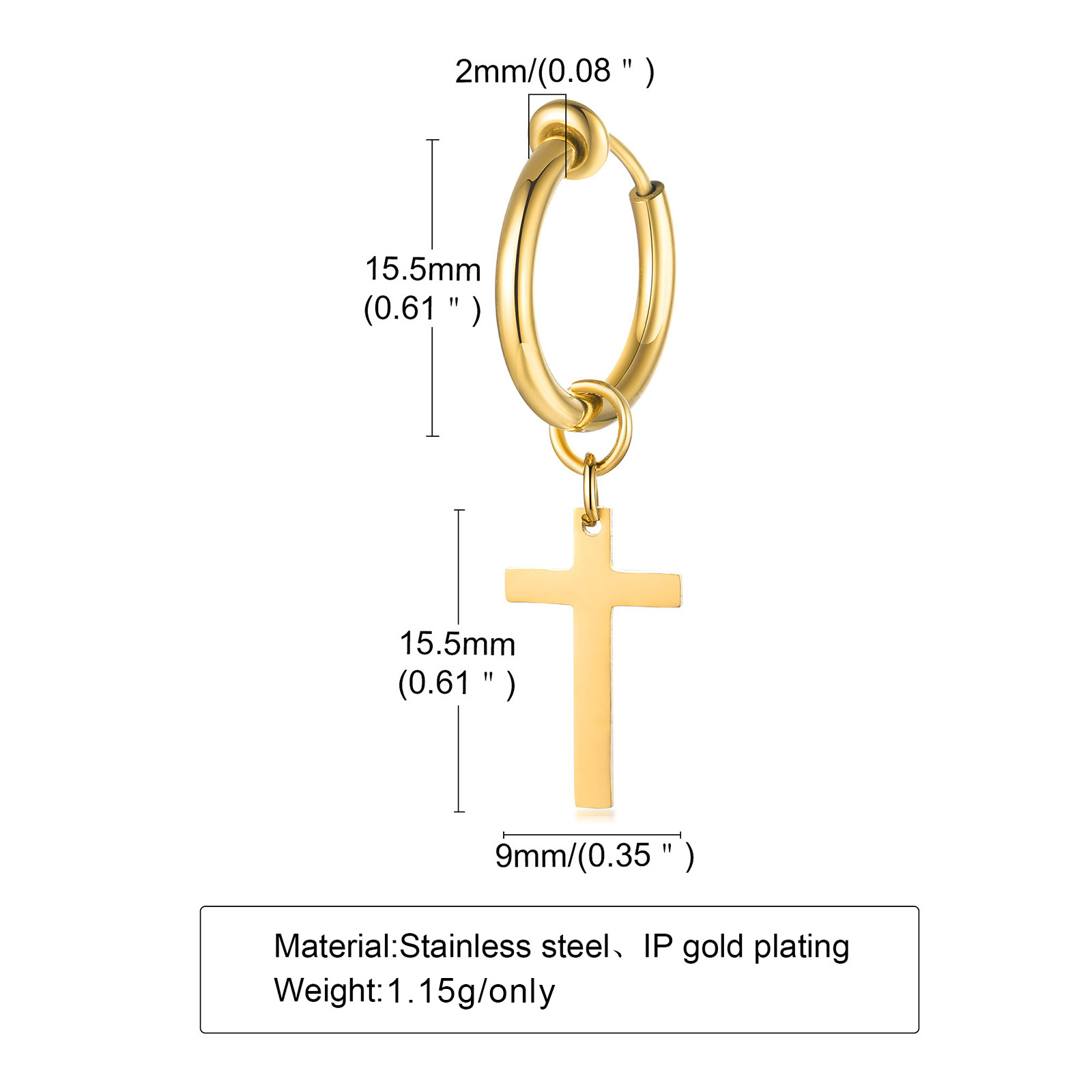 Çapraz küpe erkek, geniş halka - Conch Earring Hoop incelemesi ve fiyatı