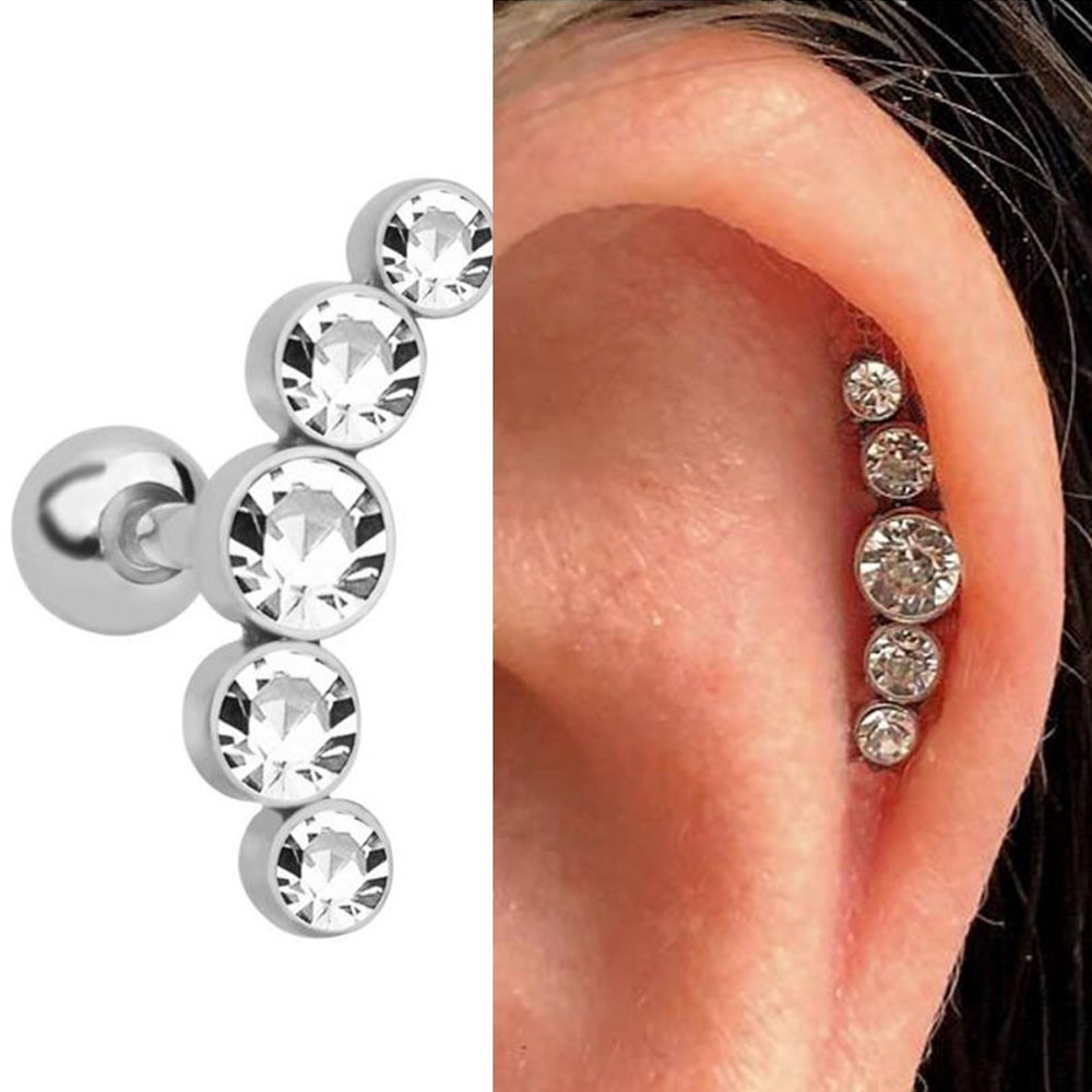 1 adet moda 16G kristal cevher - Body Jewelry Ear Piercing incelemesi ve fiyatı