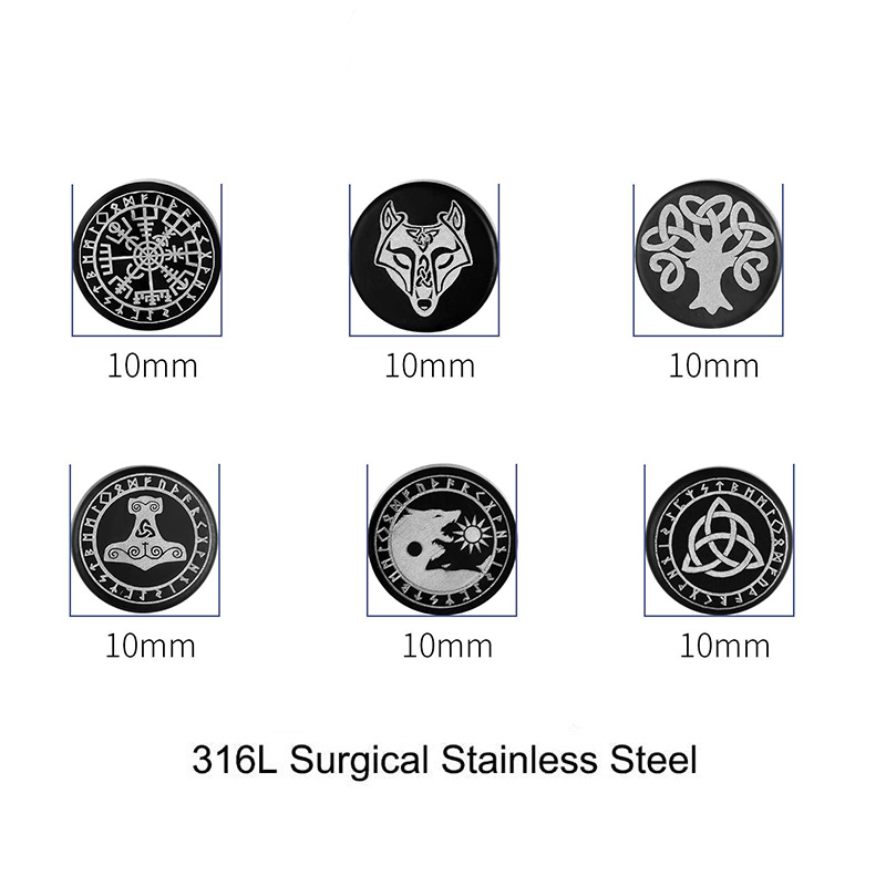 1 çift Viking halter düğme küp - Body Jewelry Barbell incelemesi ve fiyatı