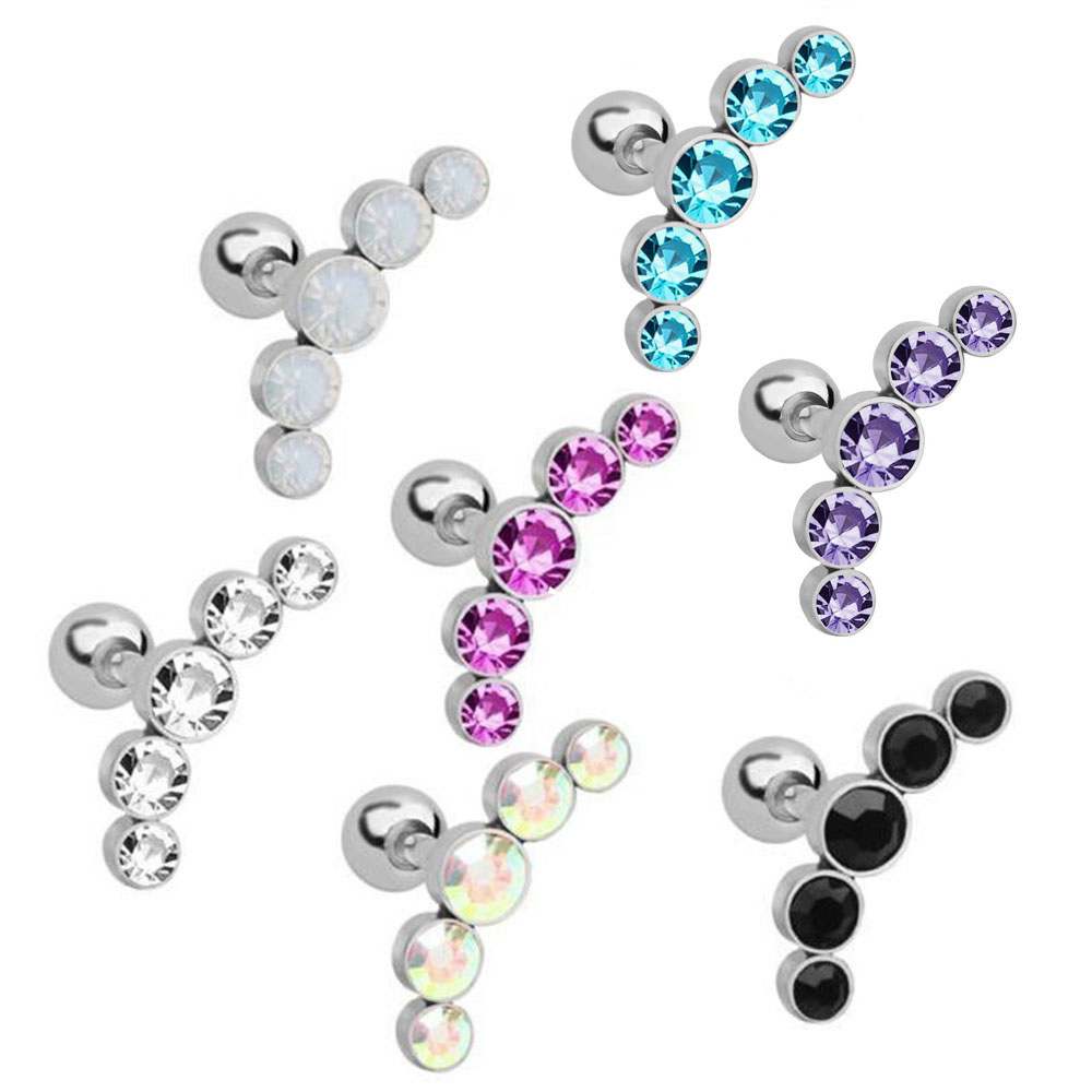 1 adet moda 16G kristal mücevh - Body Jewelry Ear Piercing incelemesi ve fiyatı