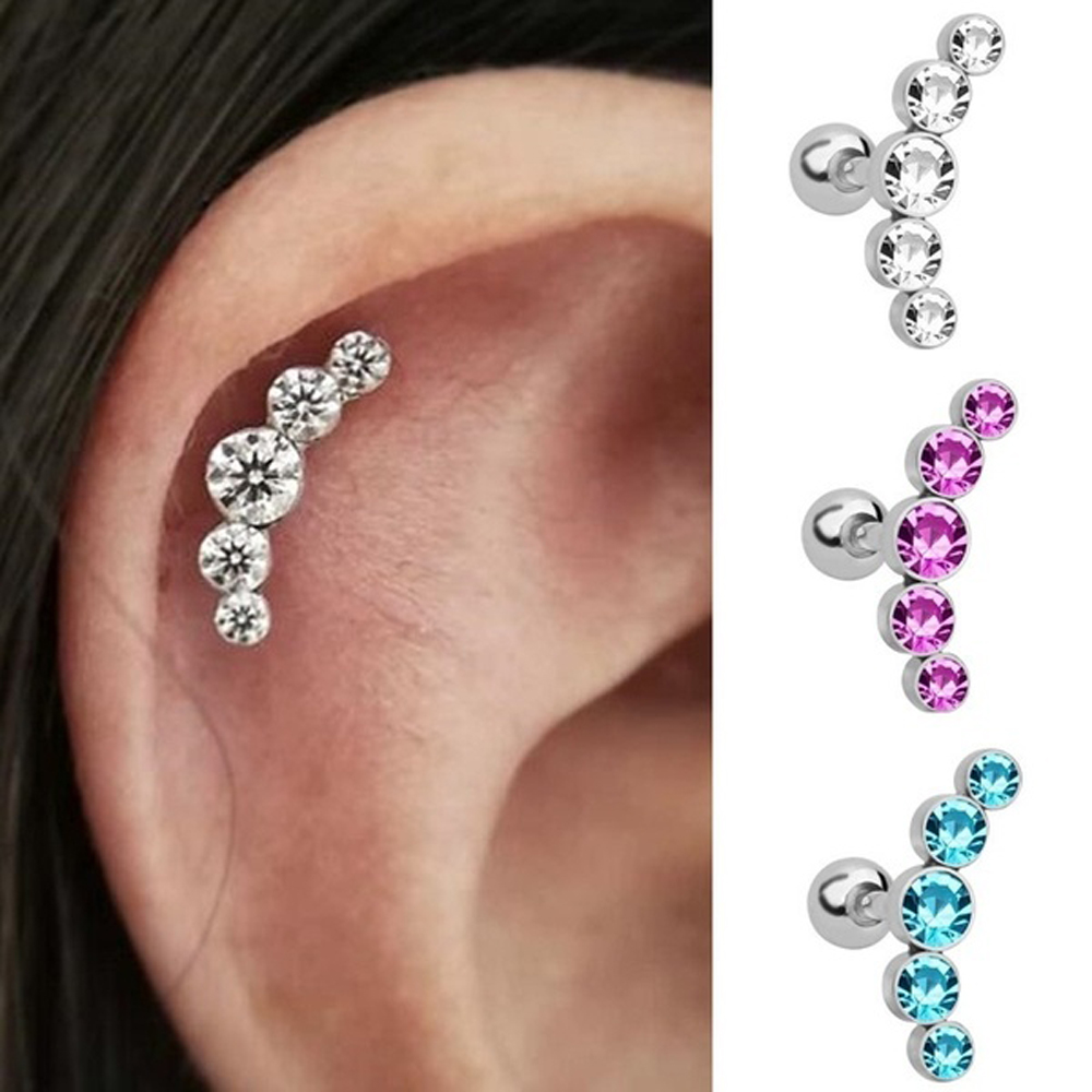 1 adet moda 16G kristal mücevh - Body Jewelry Ear Piercing incelemesi ve fiyatı
