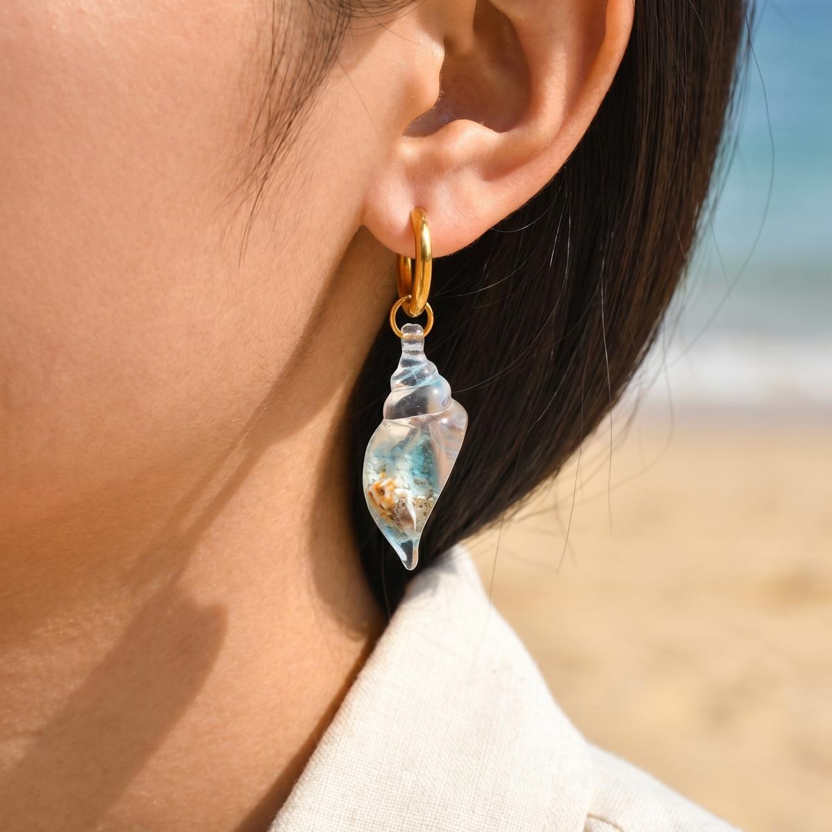 Kadınlar için deniz kabuğu hal - Conch Earring Hoop incelemesi ve fiyatı