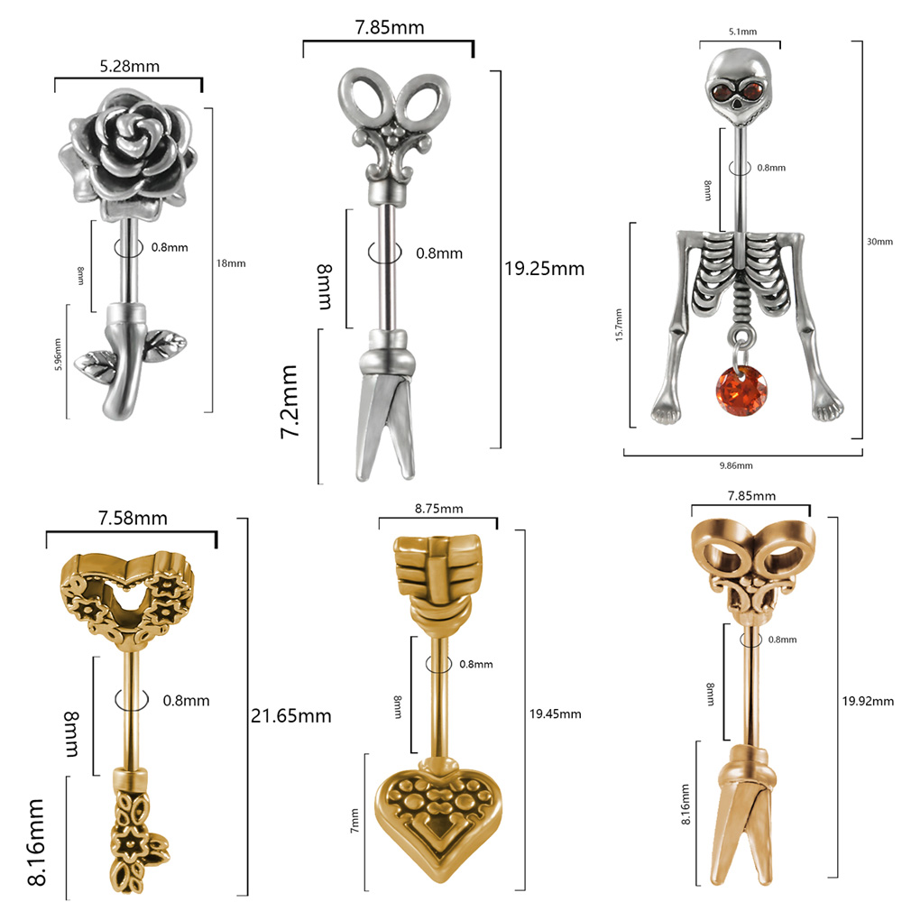 1 adet Vintage cerrahi çelik i - Body Jewelry Barbell incelemesi ve fiyatı