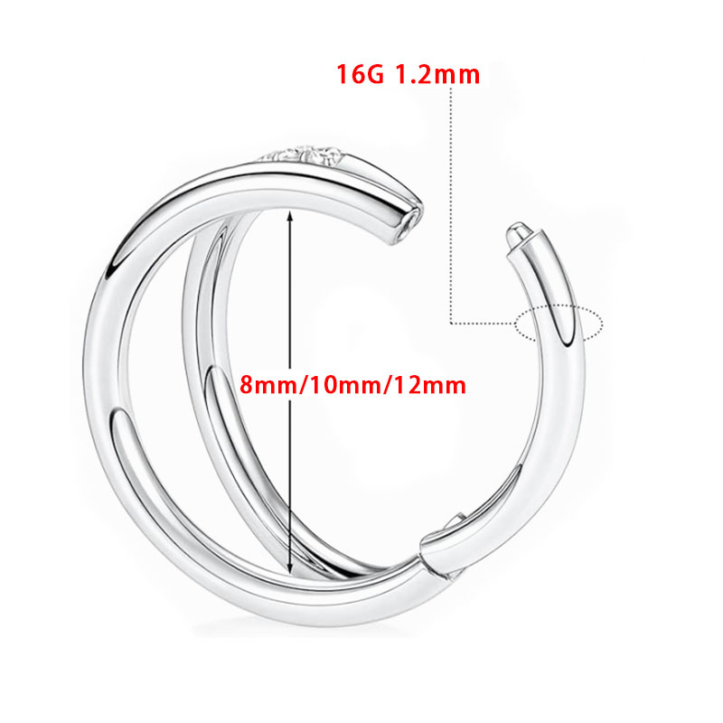 ASTM F136 Titanyum 16G Ay Buru - Septum Clicker Ring incelemesi ve fiyatı