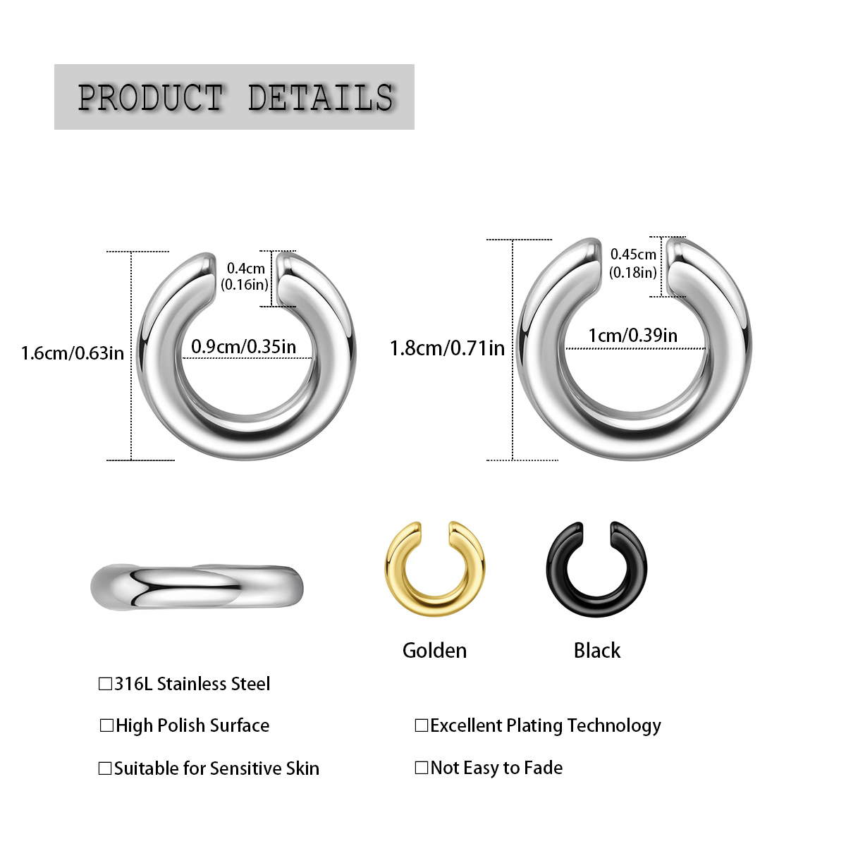 1 adet abartılı c-şekilli pier - Body Jewelry Ear Piercing incelemesi ve fiyatı