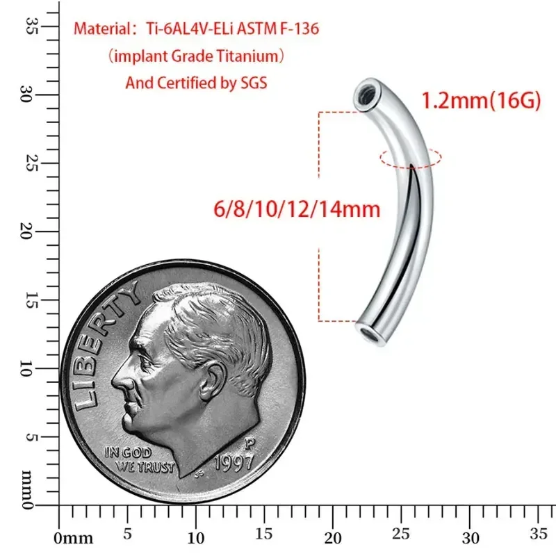 10 adet/grup ASTM F136 Titanyu - Body Jewelry Barbell incelemesi ve fiyatı