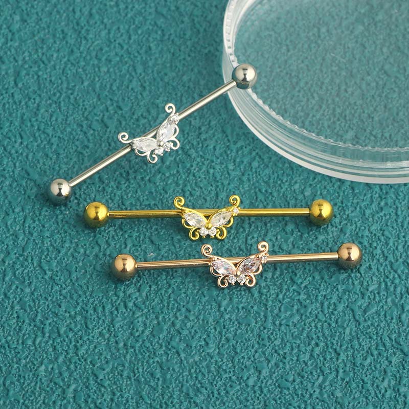 Kadınlar için CZ Kelebek Halte - Body Jewelry Barbell incelemesi ve fiyatı