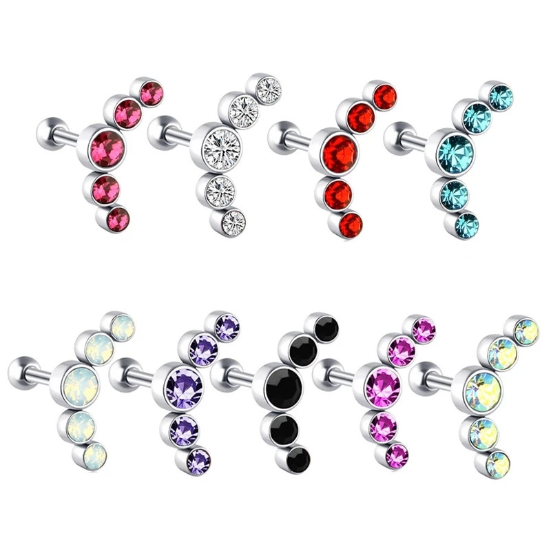 1 adet kristal kıkırdak pierci - Body Jewelry Barbell incelemesi ve fiyatı